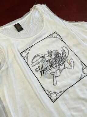 Womens Disney Alice Through The Looking Glass White Rabbit TankTop (XLarge)